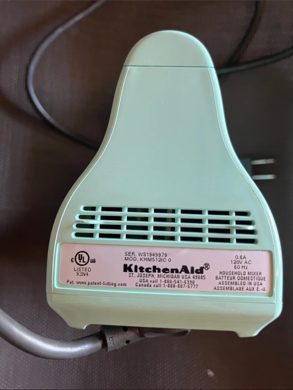 Kitchen-Aid Aqua 5-Speed Hand Mixer